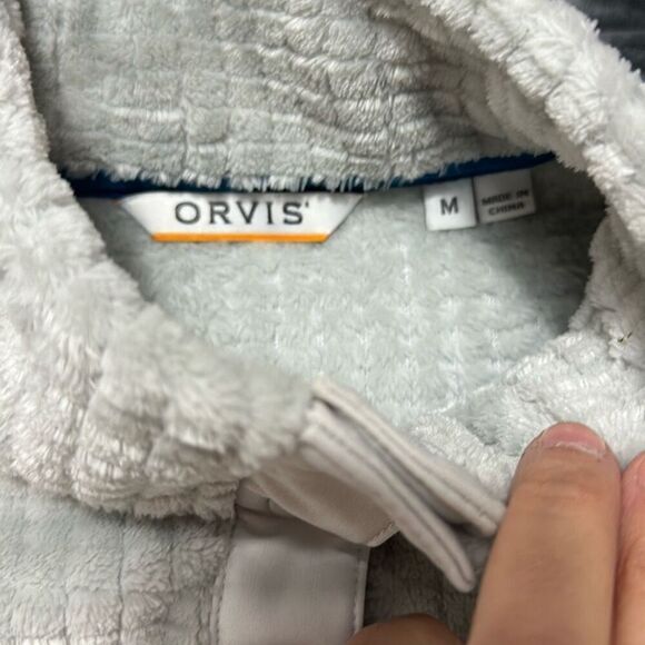 Orvis Mesa Fleece Quarter-Snap Plush Gray Jacket Womens Medium Pullover - Picture 3 of 6